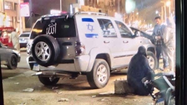 القبض على قائد سيارة رفع علم إسرائيل في كرداسة بعد دهس عدد من السيارات